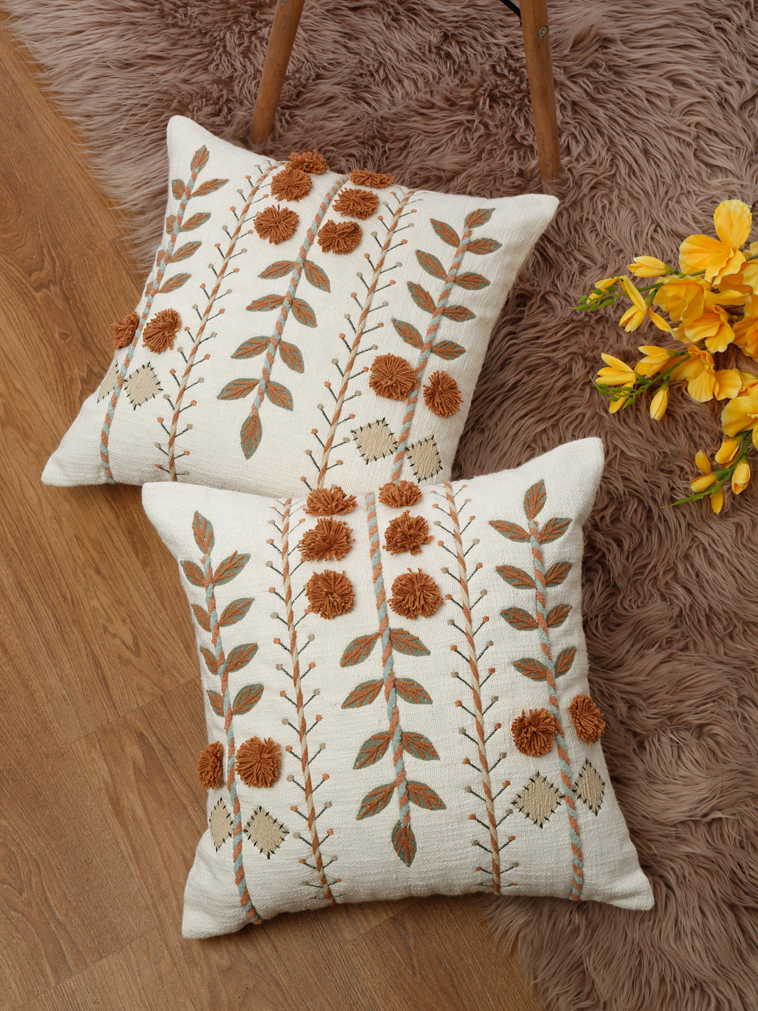 Set of 2 Floral Pillow Covers for a Vibrant Home Decor