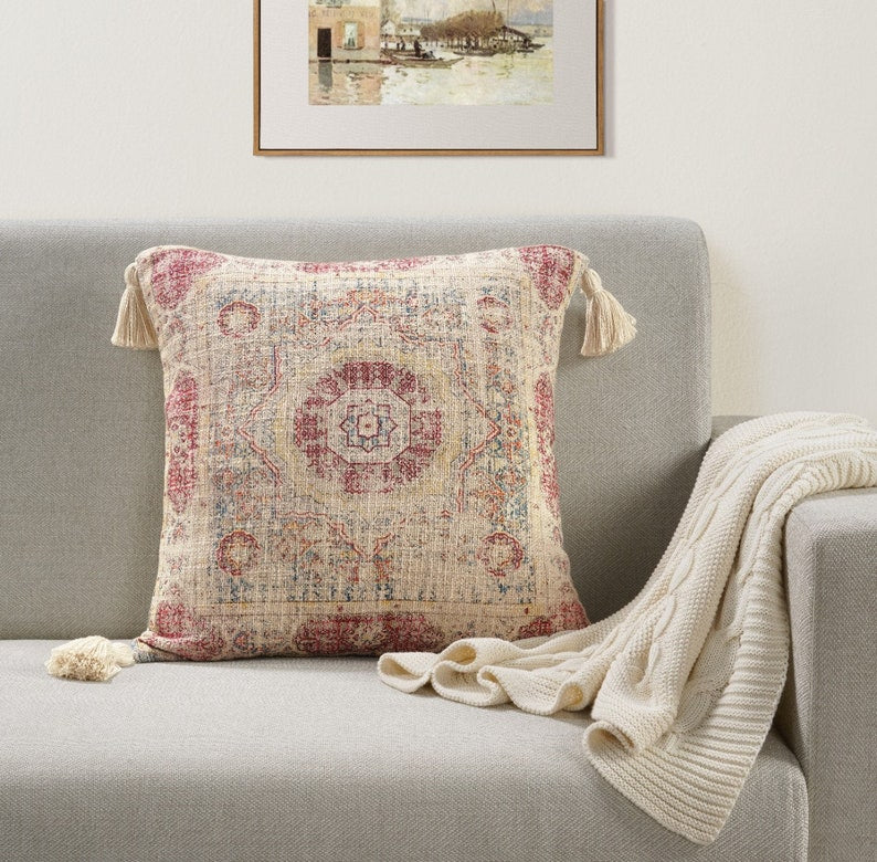 Persian Inspired Printed Cotton Cushion Cover