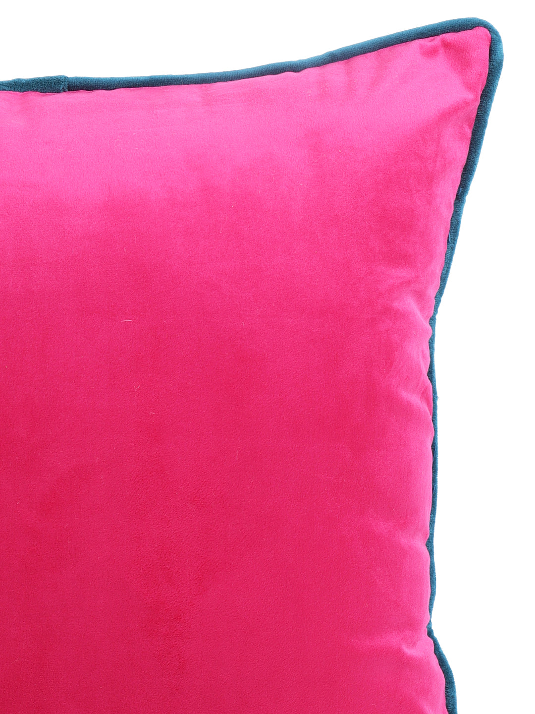 Fuchsia Pink & Blue Set of 2 Velvet Square Cushion Covers