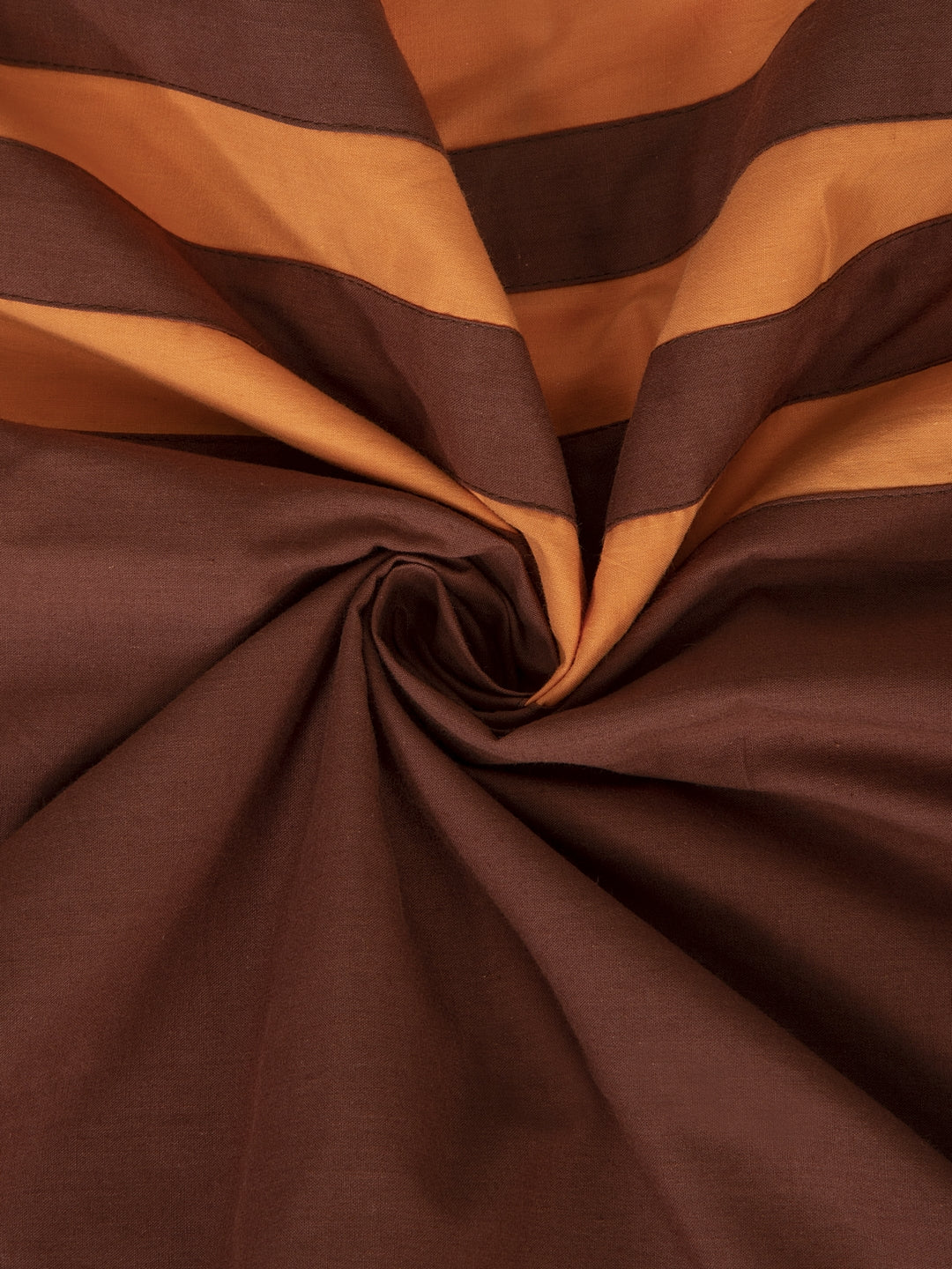 Brown & Orange Geometric 260 TC Cotton 1 King Bedsheet with 2 Pillow Covers