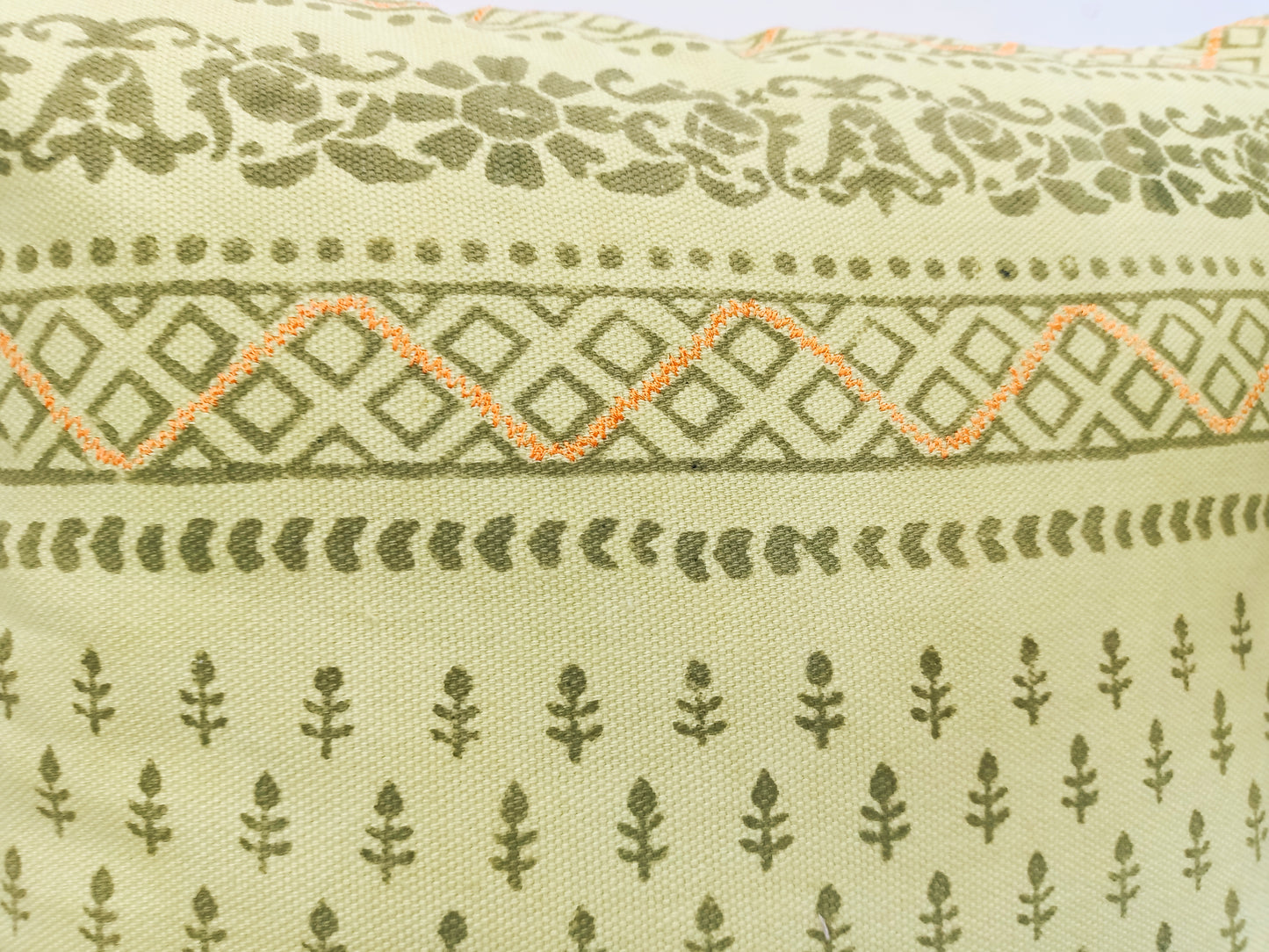 Mint Green Set of 2 Handblock printed Square Cotton Cushion Covers