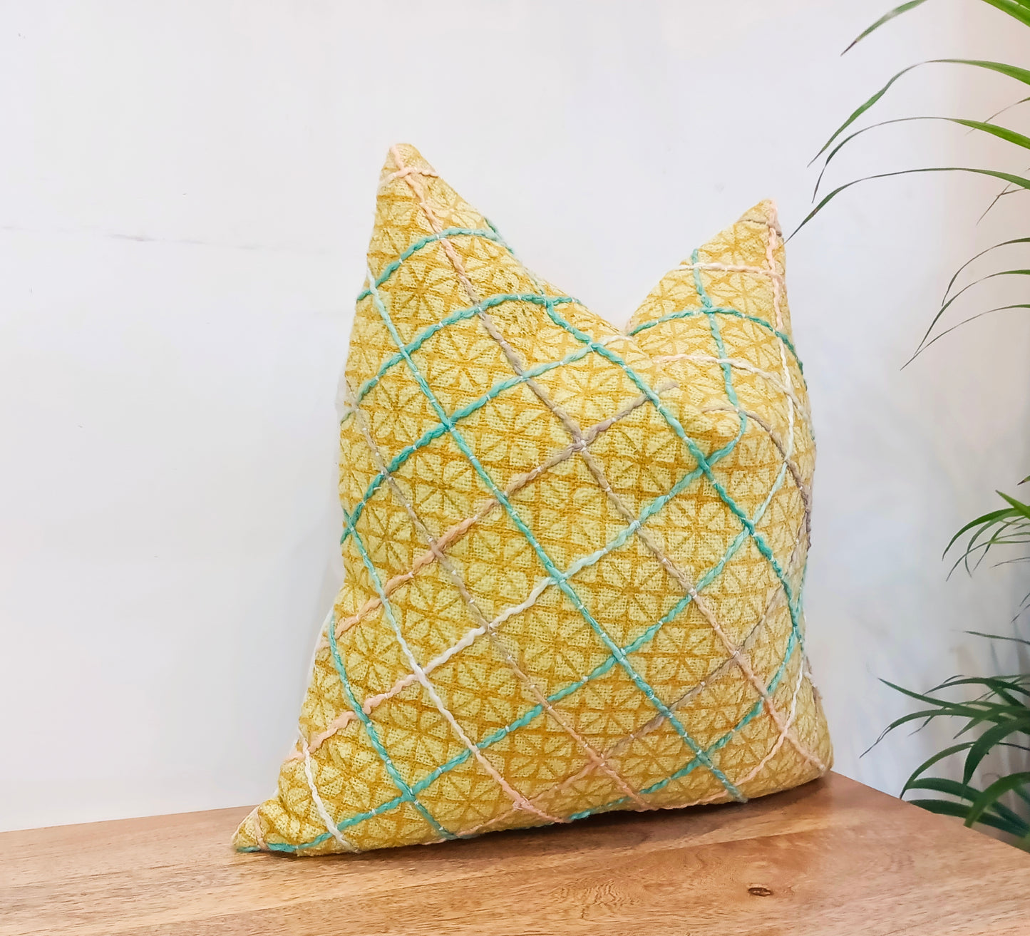 Yellowish Set of 2 Handwoven Square Cushion Covers