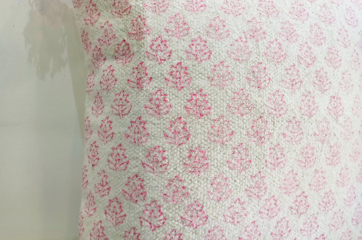 Flamingo Pink Set of 2 Handblock Square Cushion Covers