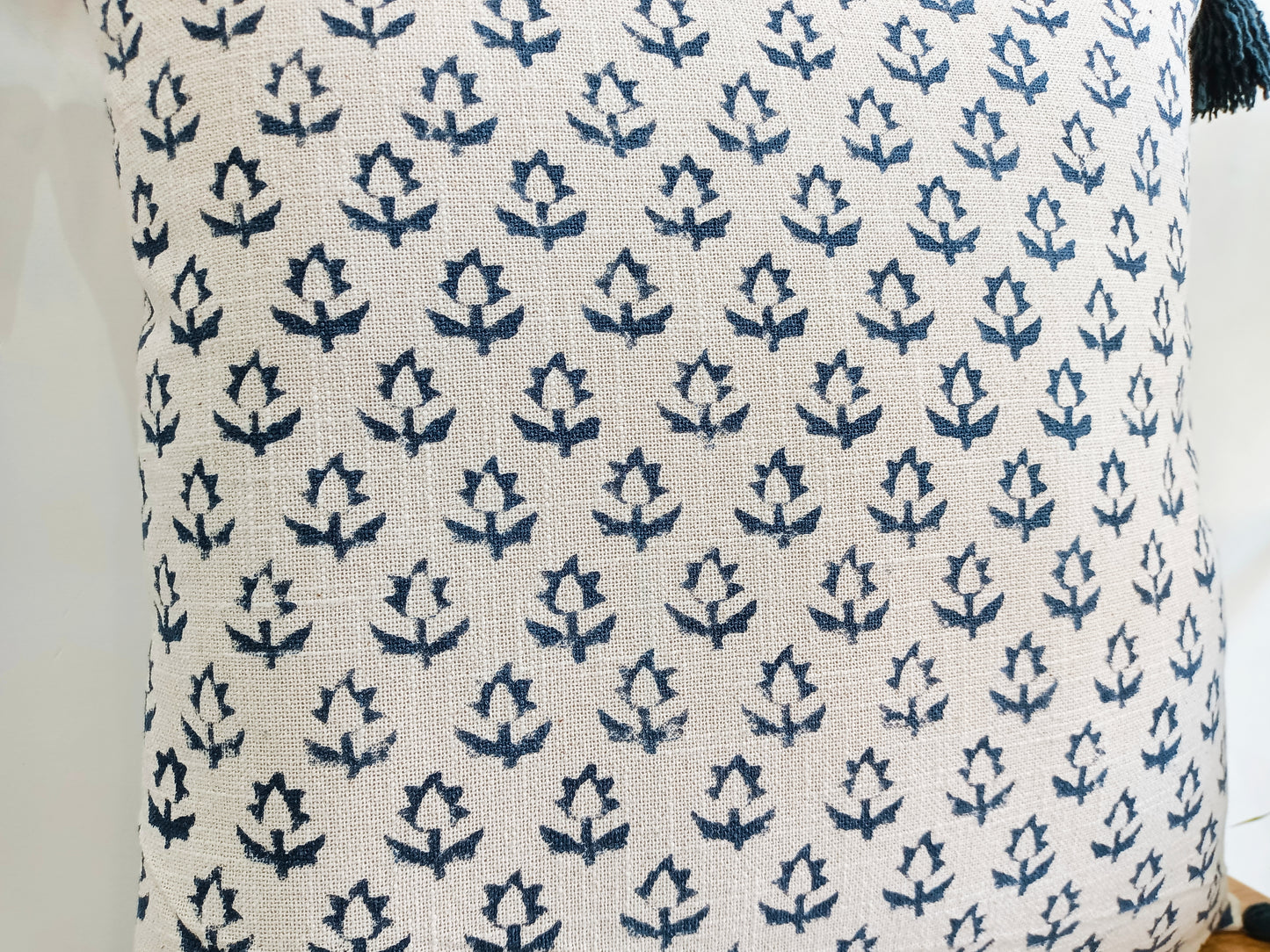 Blue & White Set of 2 Handblock Print Square Cotton Cushion Covers
