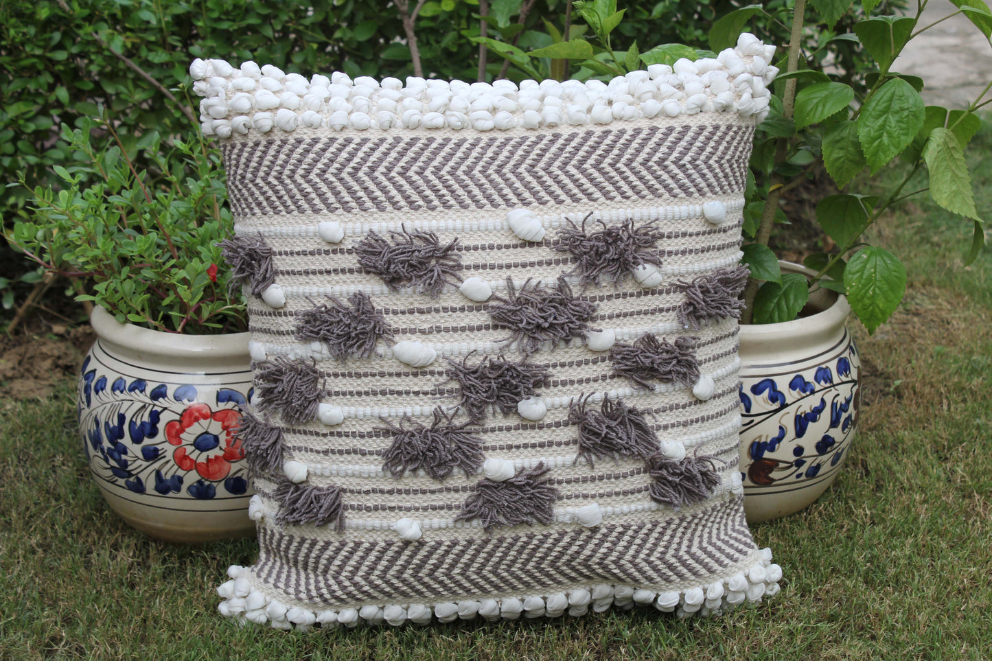 Set Of  2 Handwoven 20 X 20 Cotton Cushion Cover