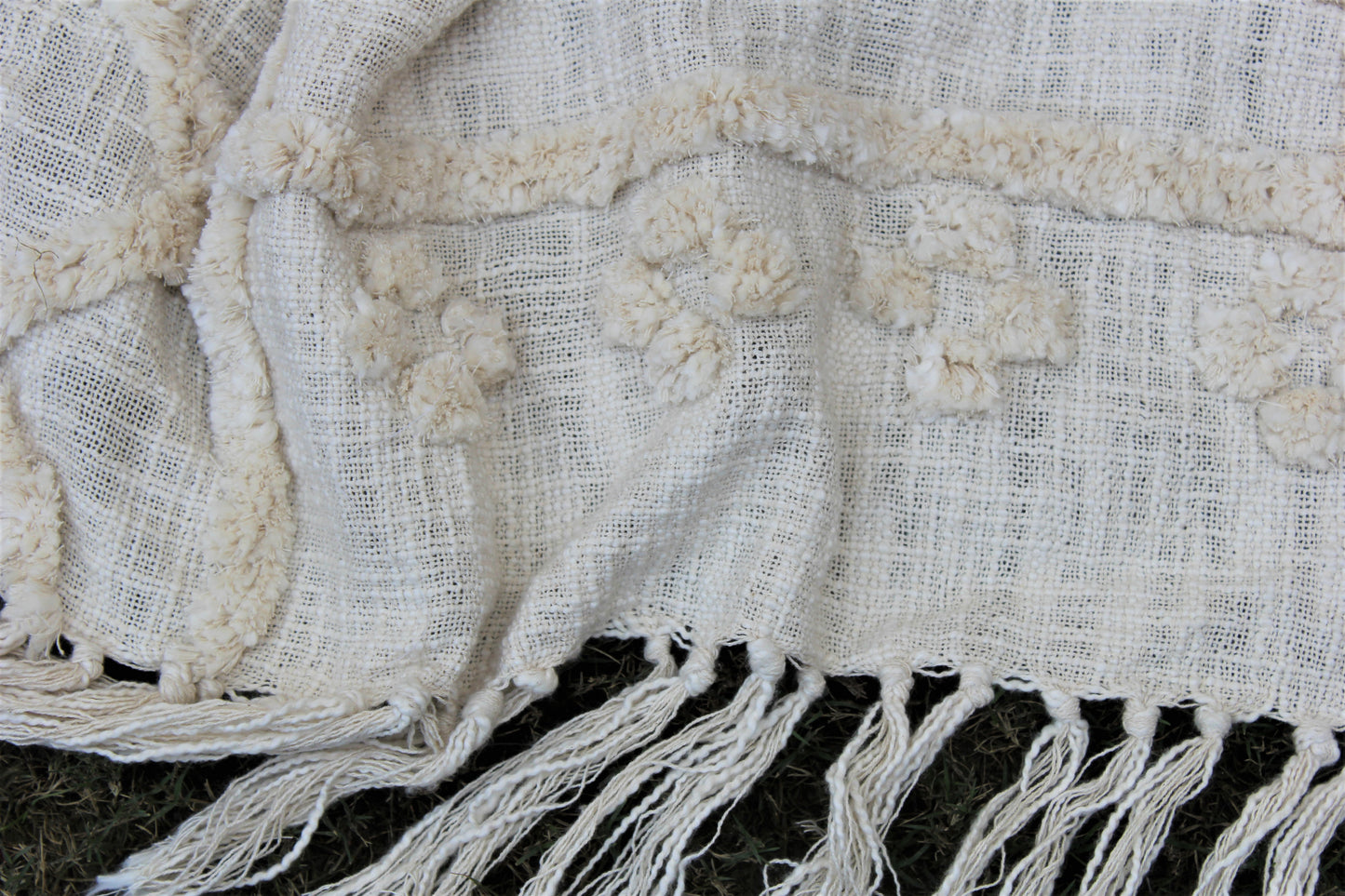 Bohemian Hand Tufted Cotton Throw Blanket
