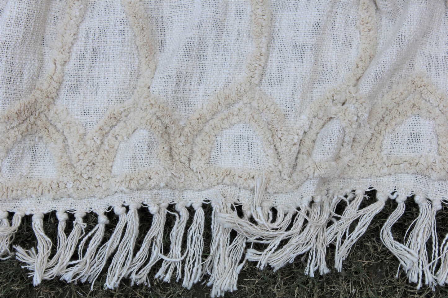 Mandala Design Hand Tufted Cotton Throw Blanket