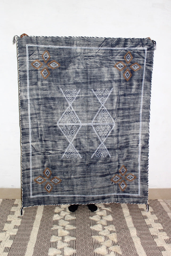 Blue Color Cactus Silk Inspired Cotton Throw Blanket
