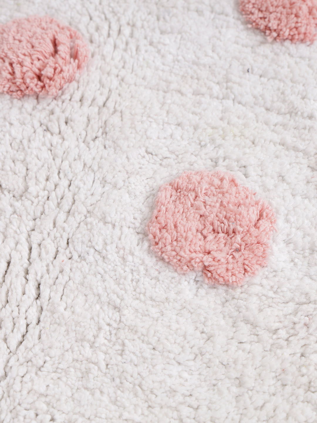 Pink and white Tufted Cotton Bath Mat