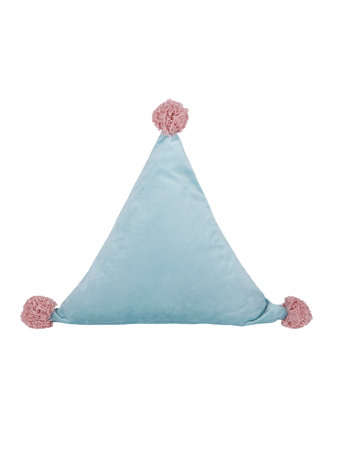Set Of 2 Blue & Pink Solid Sustainable Triangle Cushion