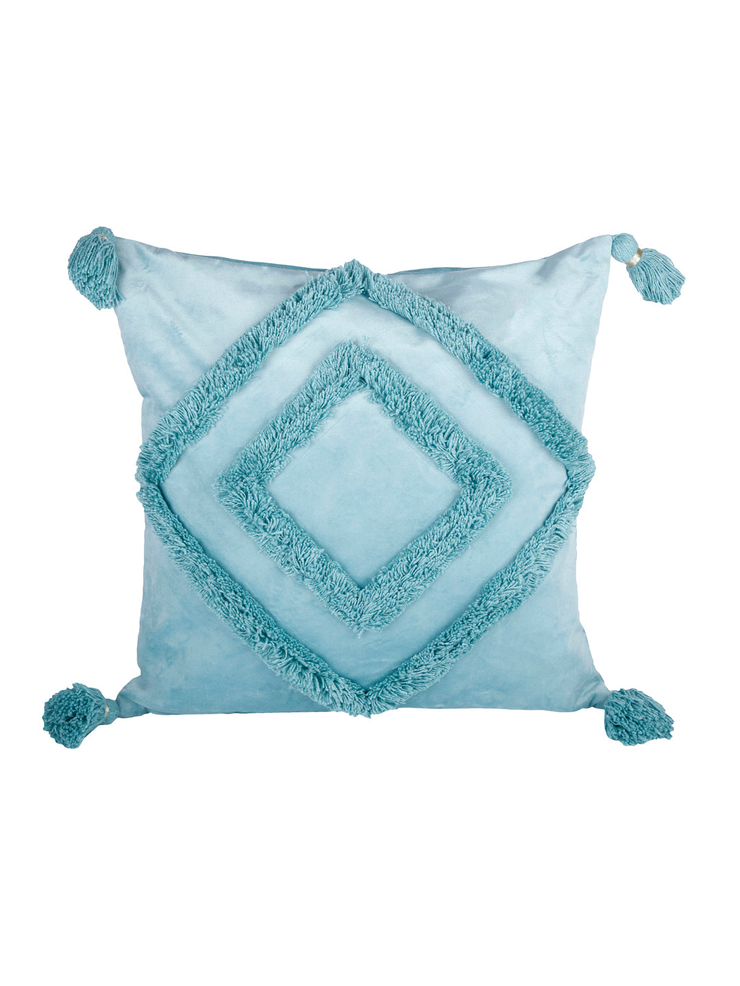 Blue Set of 2 Velvet Square Cushion Covers
