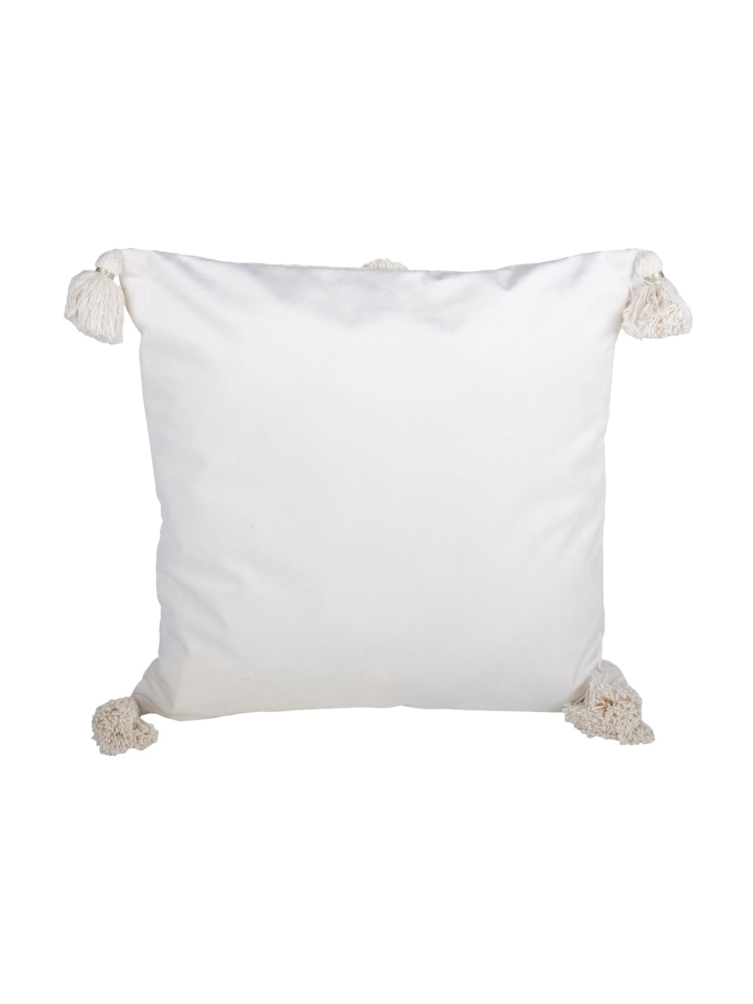 Set of 2 Off-White Textured Square Velvet Sustainable Cushion Covers