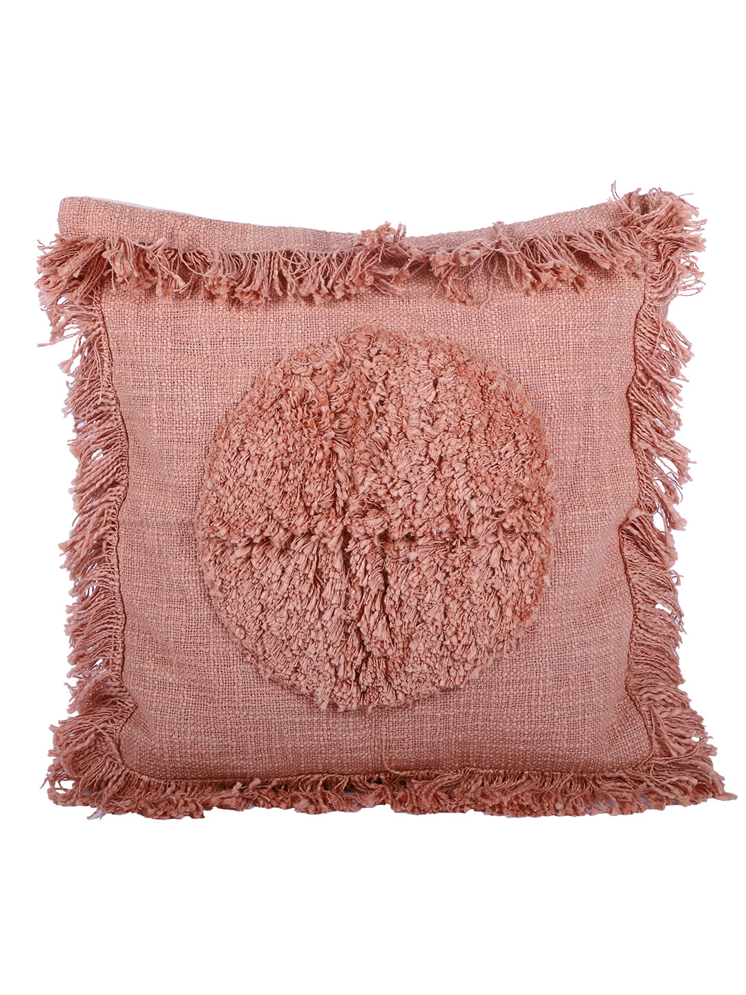 Peach Color 18 X18 Handmade Cotton Cushion Cover