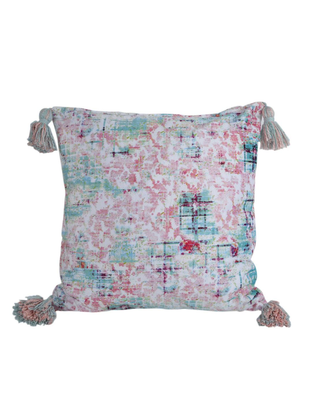 Multicolored Set of 2 Abstract Square Cushion Covers