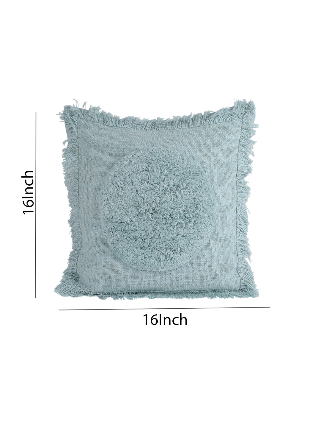 Set Of  2 Aqua Blue Color 18 X18 Handmade Cotton Cushion Cover