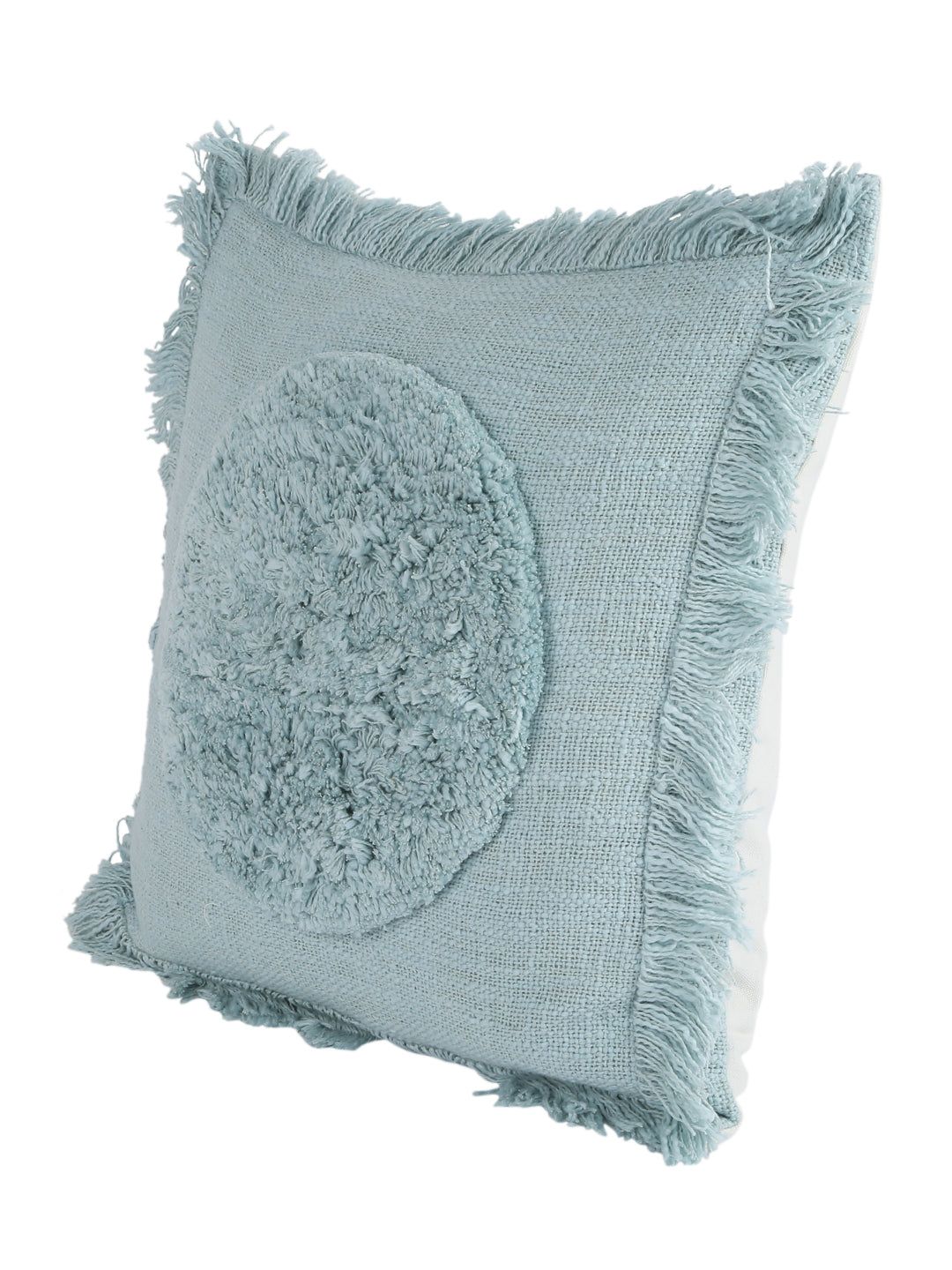 Set Of  2 Aqua Blue Color 18 X18 Handmade Cotton Cushion Cover
