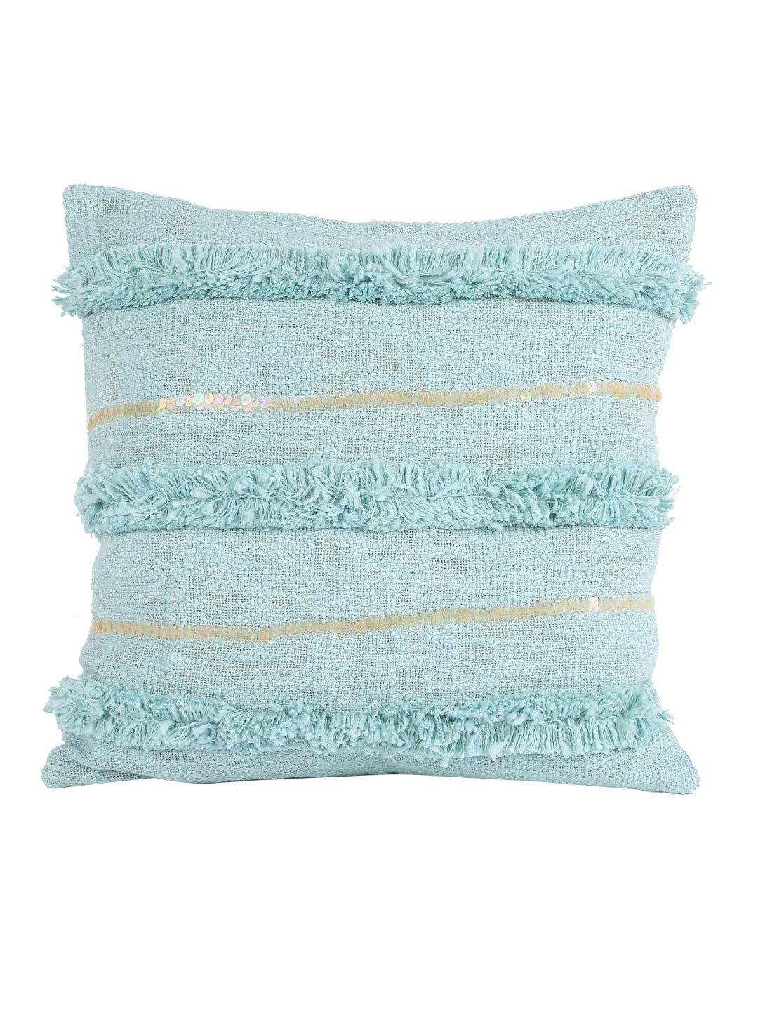 Turquoise Blue Set of 2 Embroidered Square Cushion Covers