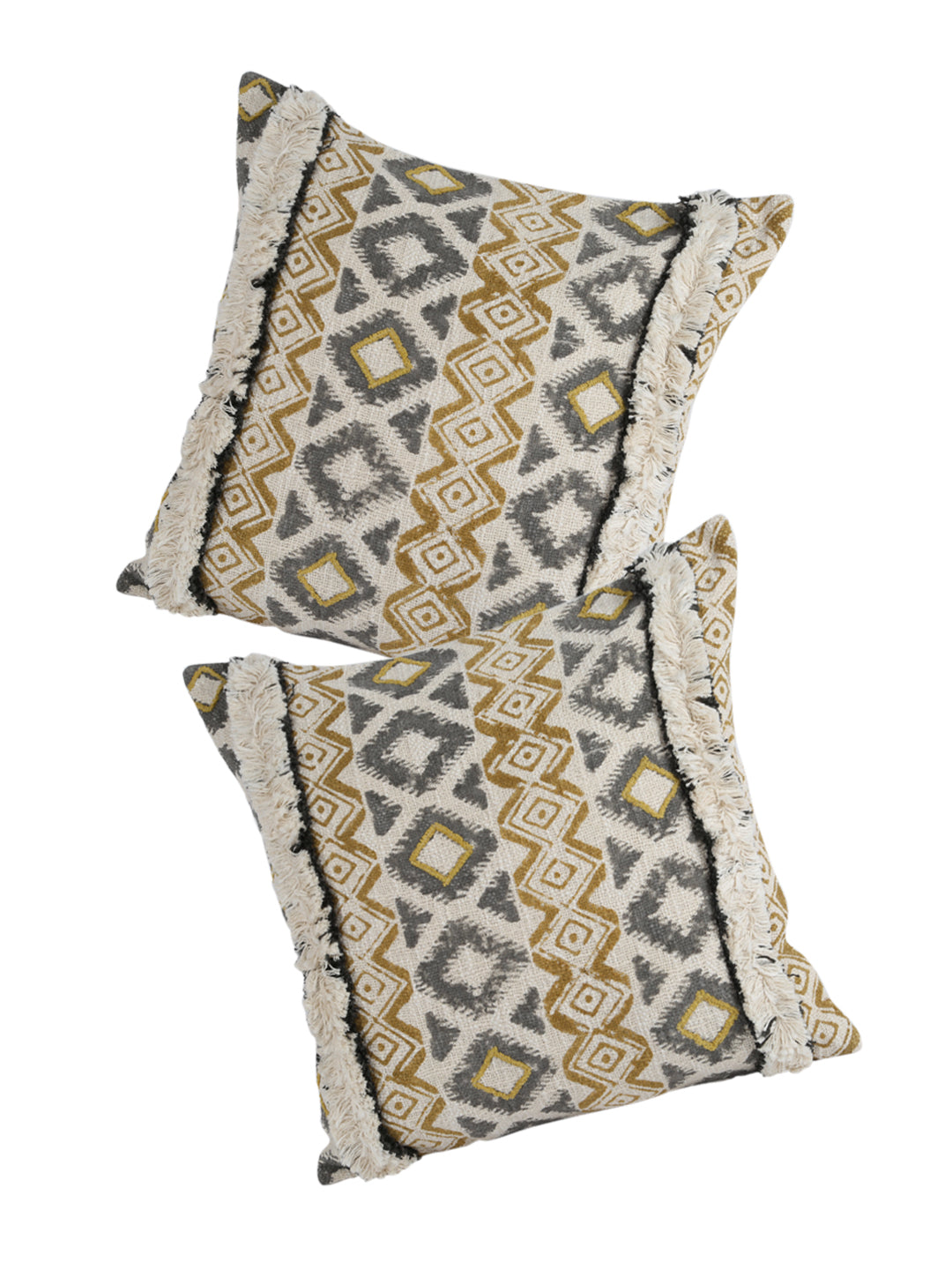 Multi Color Set of 2 Geometric Square Cushion Covers