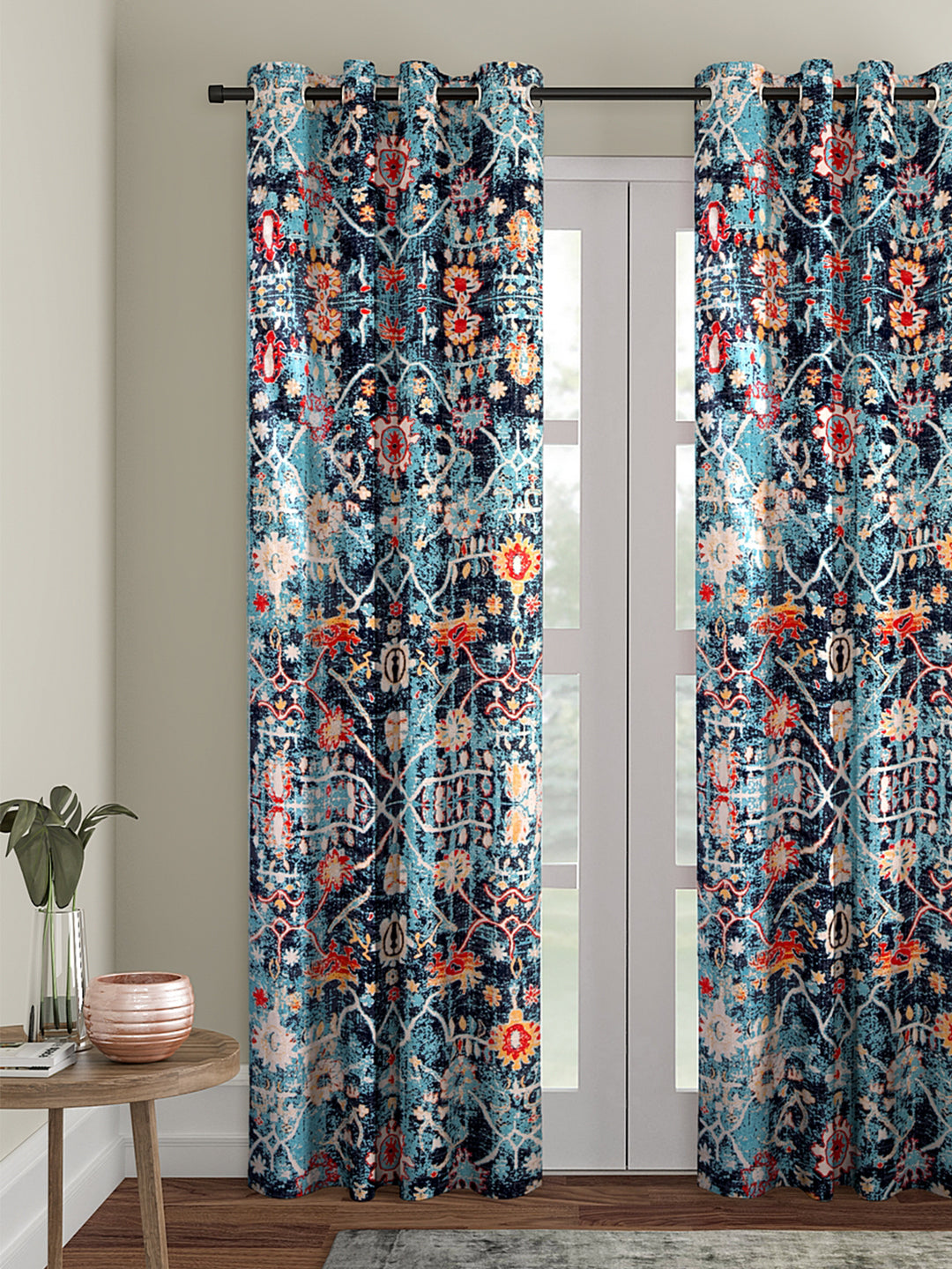 Multicolored Long Door Curtain