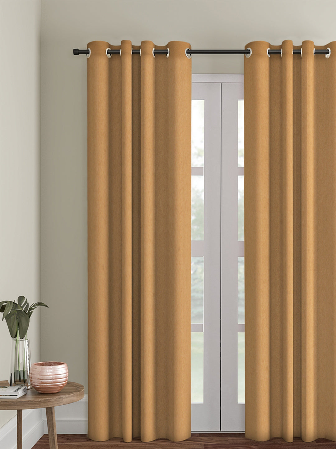 Eyda Mustard Color Premium Semi Blackout 1 Pc Long Door Curtain