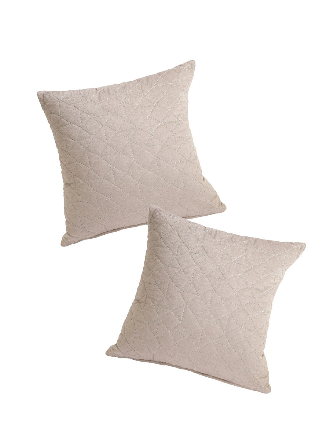 Grey Set of 2 Velvet Square Cushion Covers