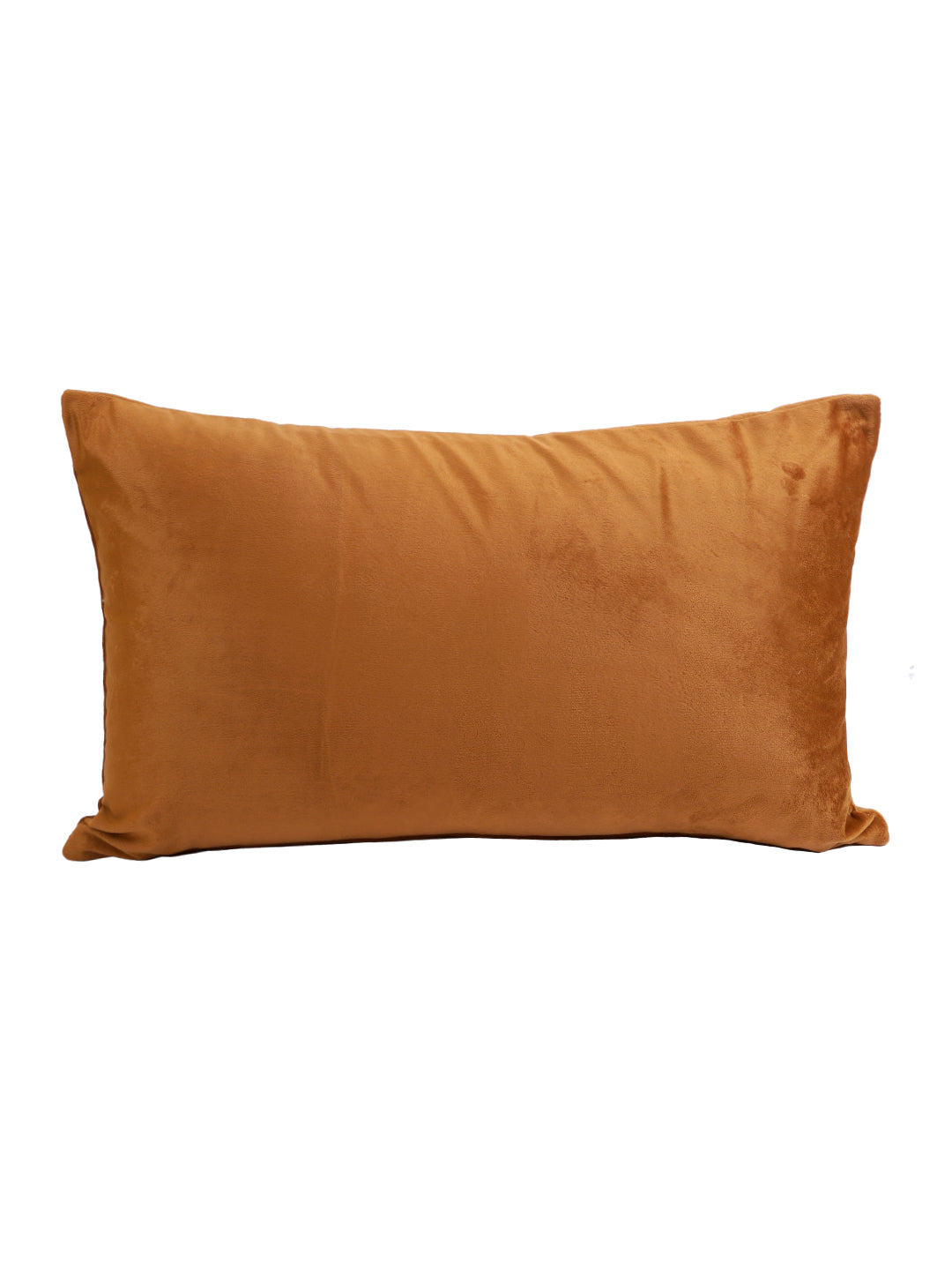 Set Of 2 Rust Embellished Velvet Rectangle Cushion Covers