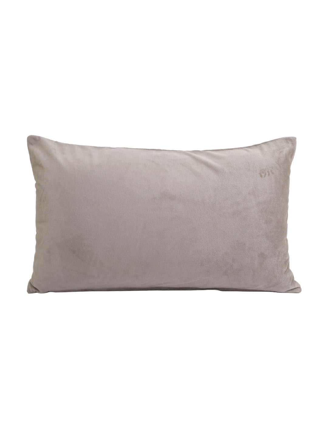 Set Of 2 Grey Embellished Velvet Rectangle Cushion Covers