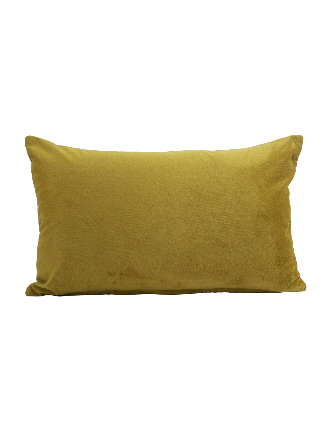 Set Of 2 Olive Green Embellished Velvet Rectangle Cushion Covers