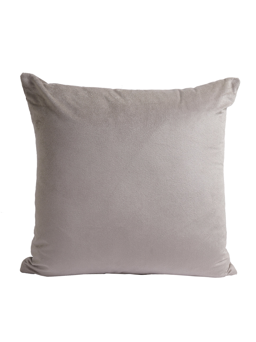 Set Of 2 Grey Color Embellished Velvet Square Cushion Covers