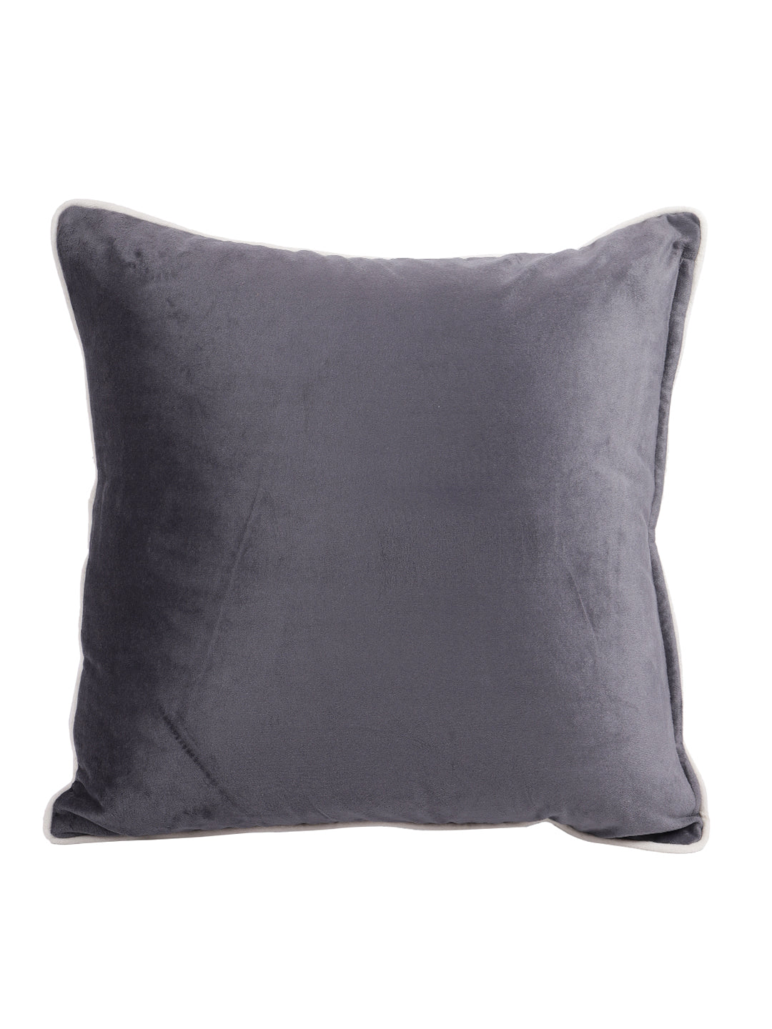 Set Of 2 Grey Velvet Square Cushion Covers