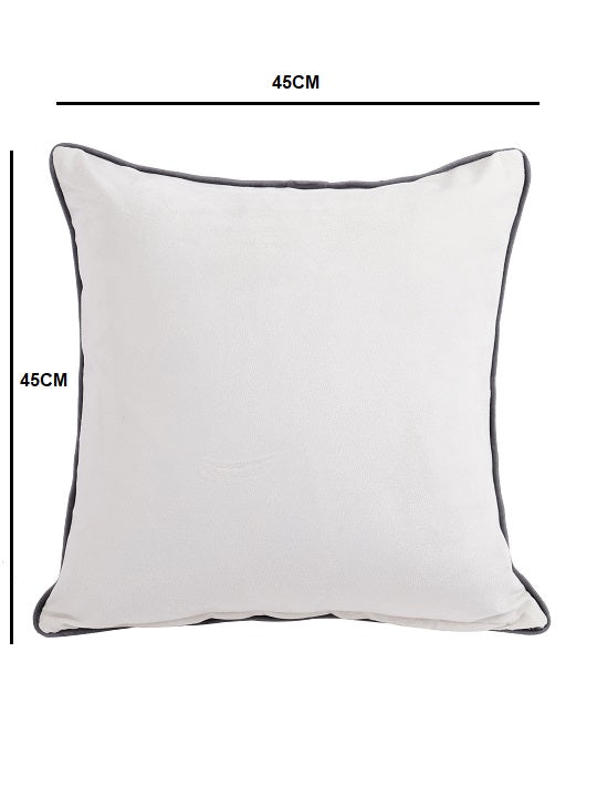 Off White Set of 2 Velvet Square Cushion Covers