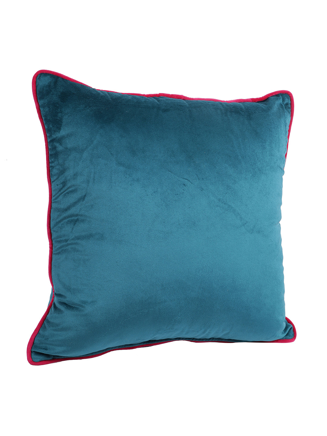 Teal Blue Set of 2 Velvet Square Cushion Covers