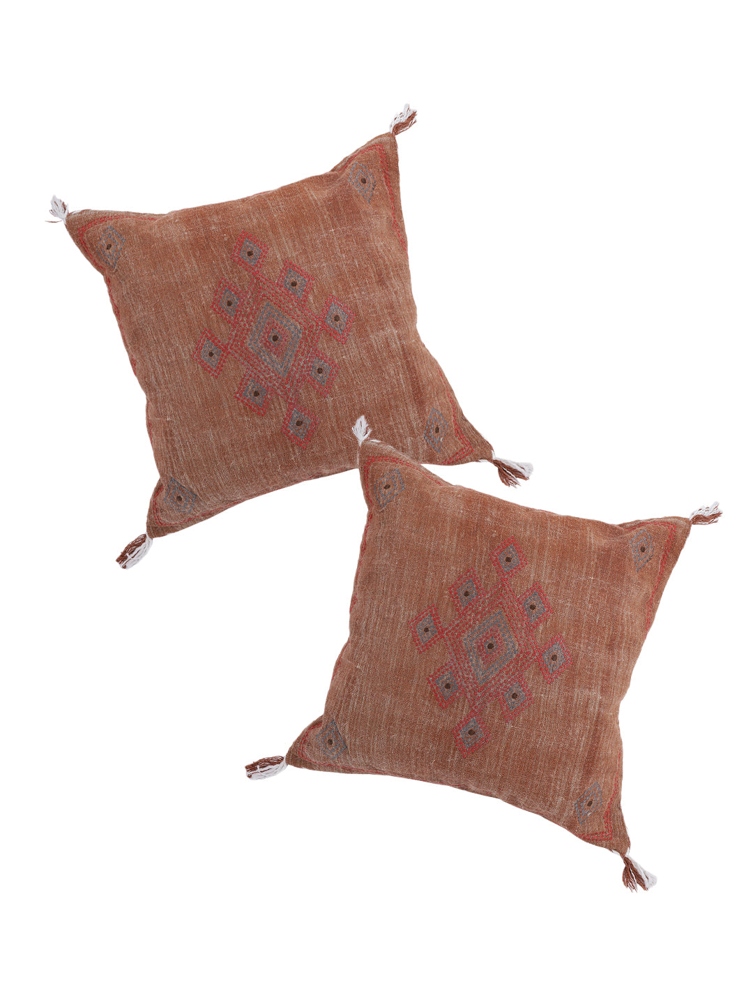 Set of 2 Cactus Silk Inspired Hand made Linen Pillow Cover