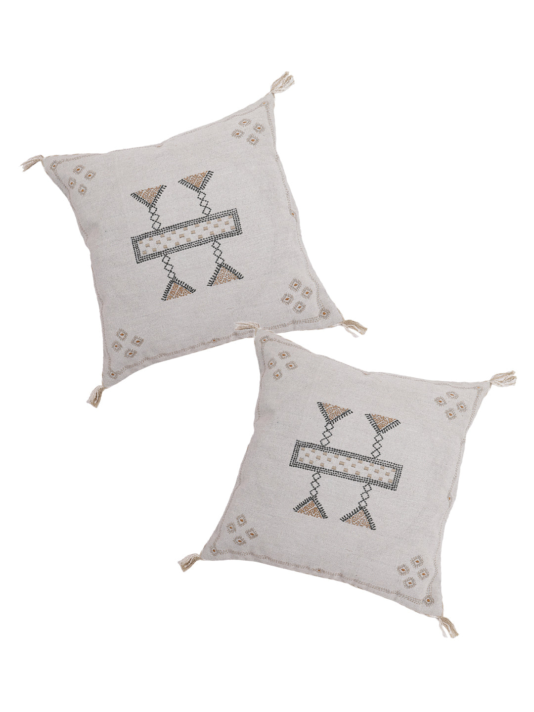 Set of 2 Cactus Silk Inspired 20 X 20 Handmade Linen Pillow Cover