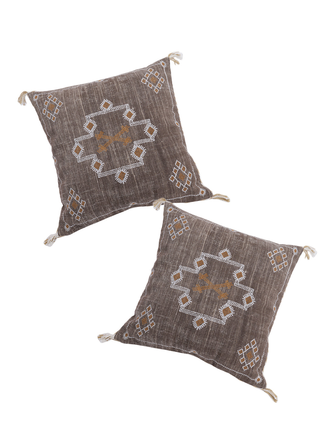 Set of 2 Sabra Silk Inspired Handmade 20 X 20 Linen Pillow Cover
