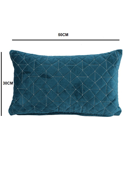 Set Of 2 Teal  Velvet Rectangle Cushion Covers