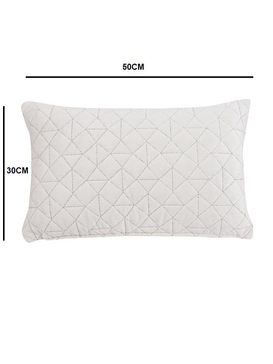 Off White Set of 2 Velvet Rectangle Cushion Covers