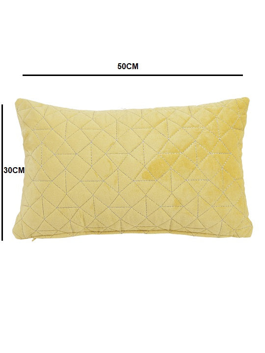 Set of 2 Yellow Velvet Rectangle Cushion Covers