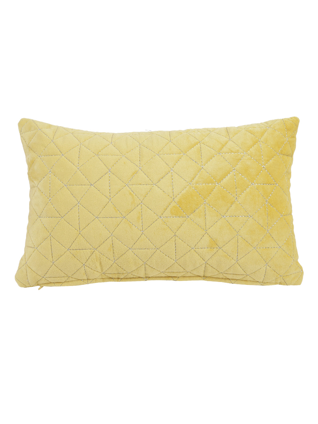 Set of 2 Yellow Velvet Rectangle Cushion Covers