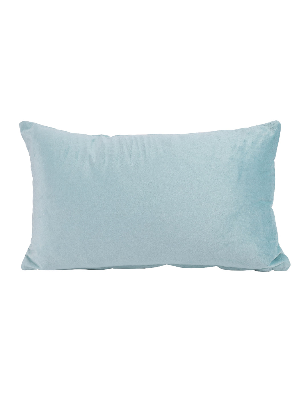 Set Of 2 Turquoise Blue & Pink Embellished Velvet Rectangle Cushion Covers