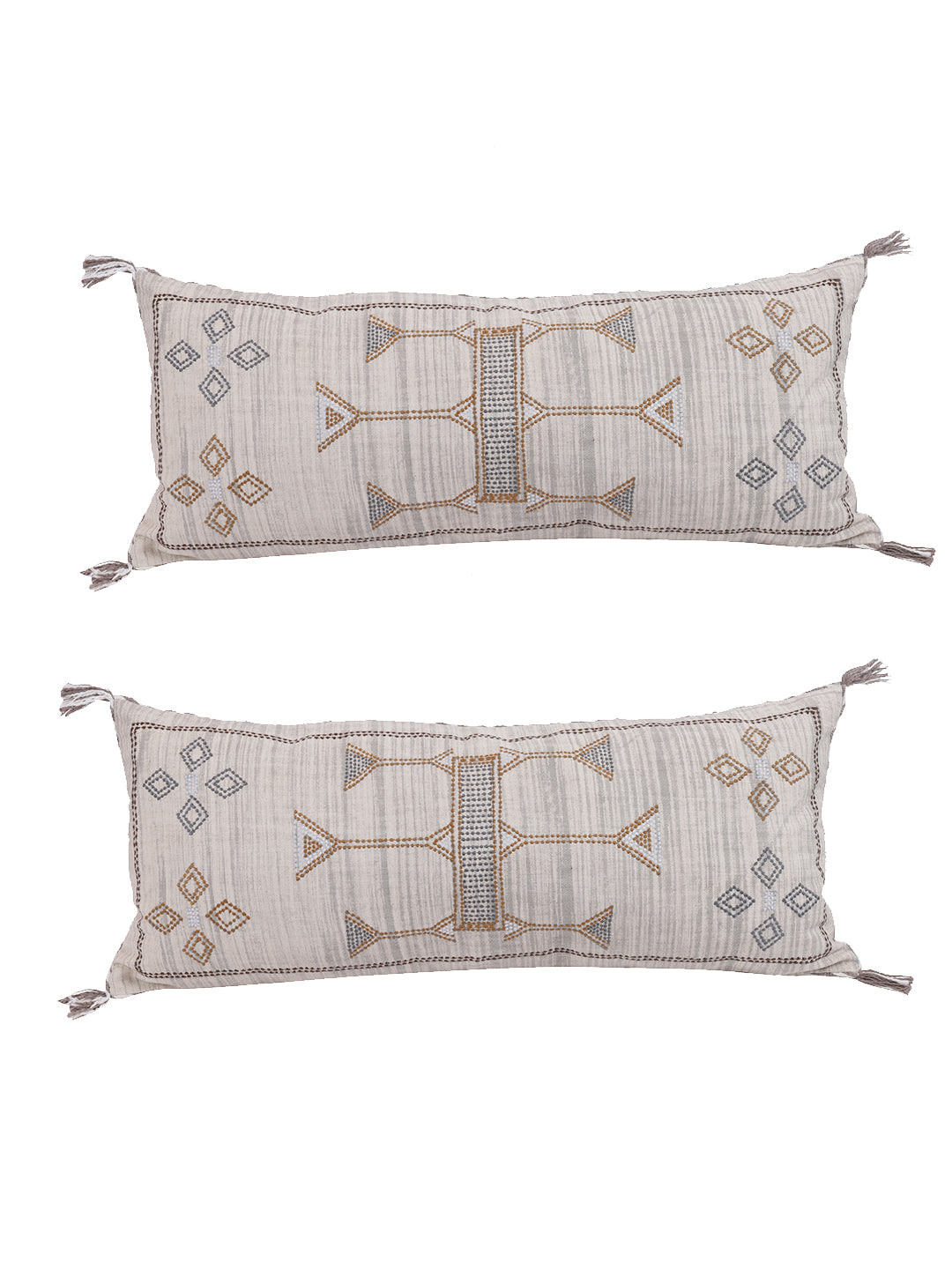 Set of 2 Moroccan Silk Handmade Cotton Pillow Cover