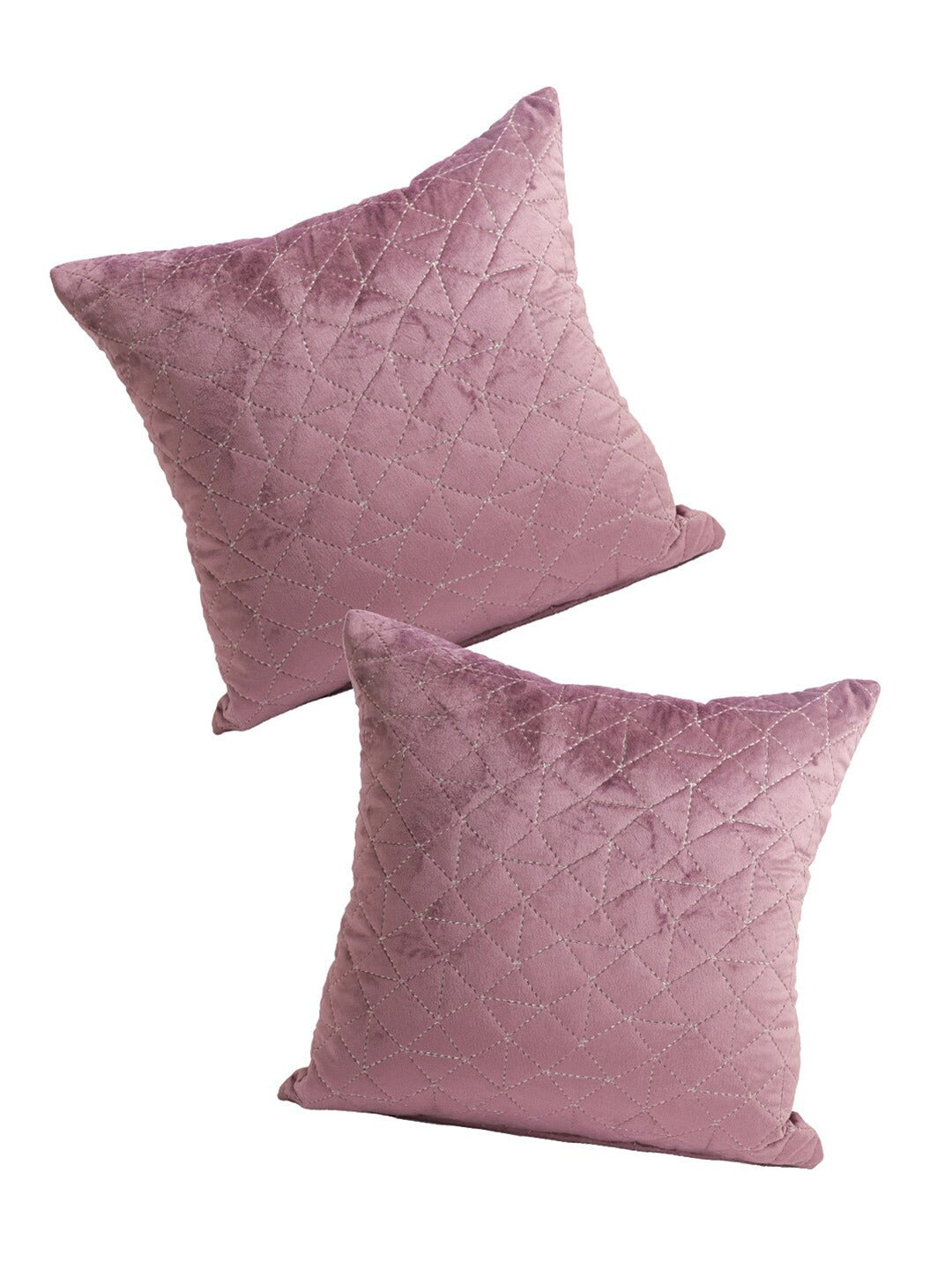 Purple Set of 2 Velvet Square Cushion Covers