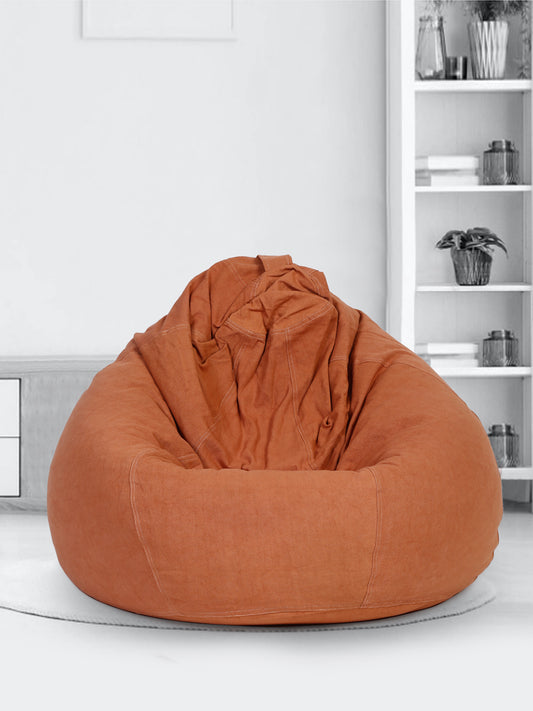 Rust Cotton XXL Bean Bag Cover Without Beans