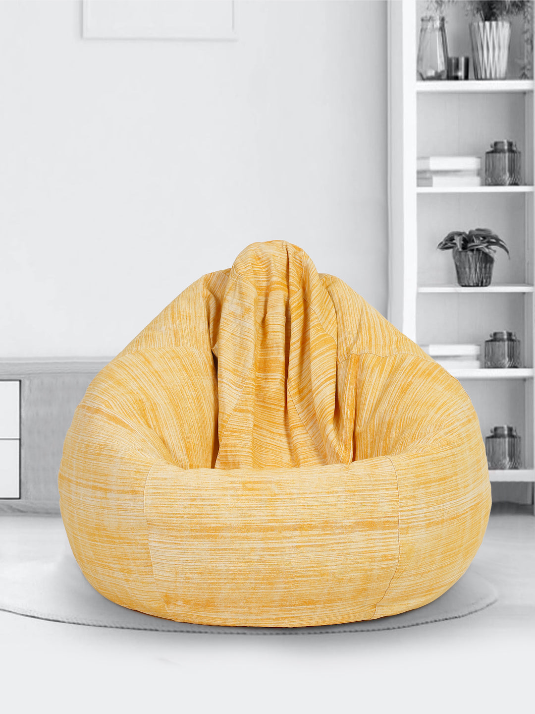 Mustard Solid Cotton Bean Bag Cover without Beans