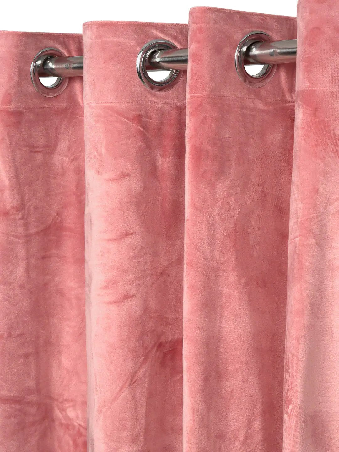 Pink Coloured Solid Sustainable Velvet Window Curtains