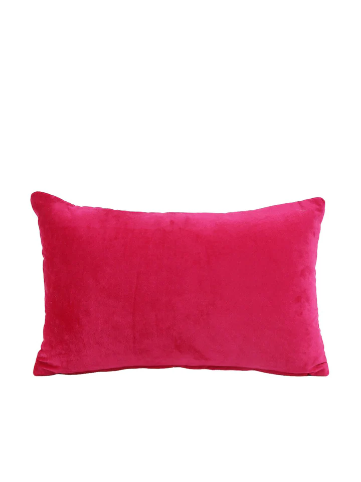 Set Of 2 Pink Velvet Quilted Rectangle Cushion Covers